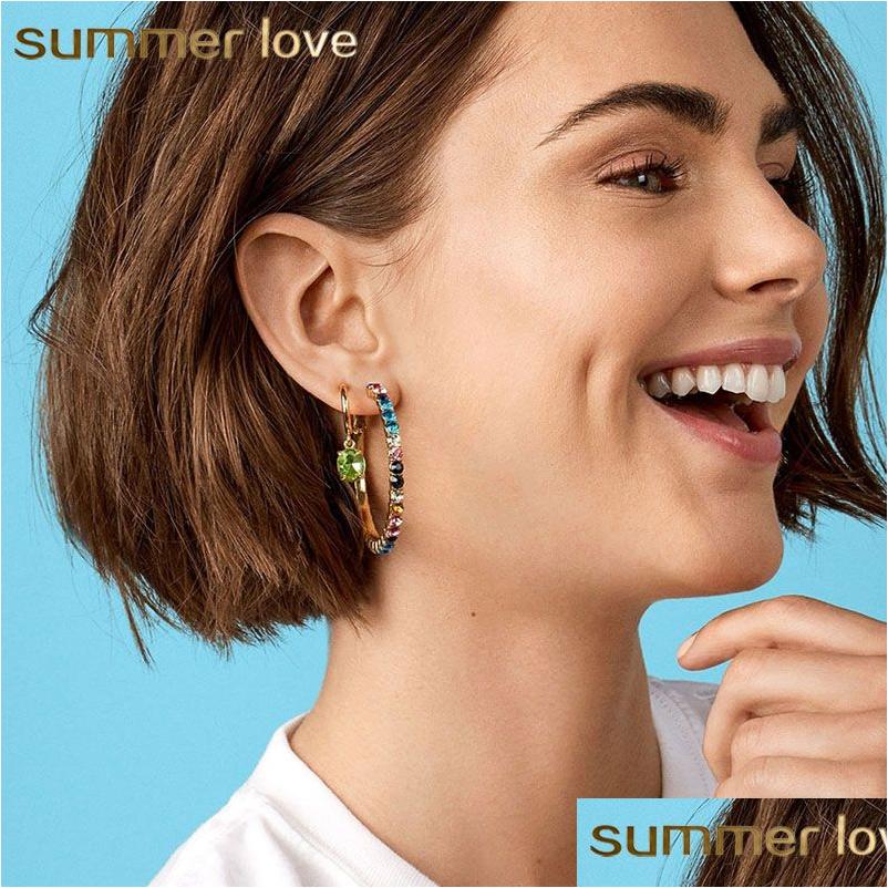 

Hoop Huggie Colorf Crystal Circle Earrings Gorgeous Stunning Gold Big Earring Hoops For Women High Quality Fashion Design Jewelry Dhrxu