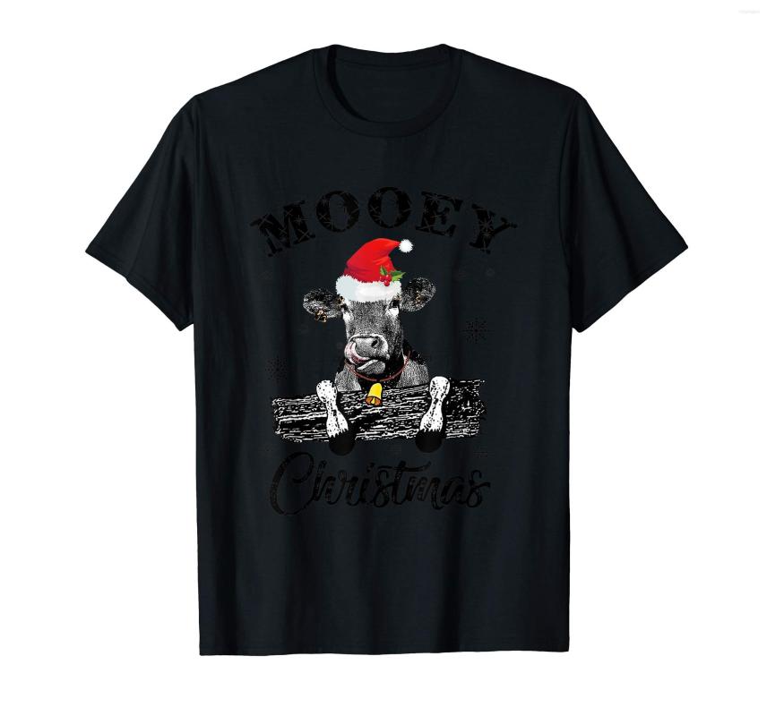 

Men' T Shirts Mooey Christmas Tshirt Cow With Santa Hat Lovers Gift-Men' T-Shirt-Black(1, Men-darkpurple