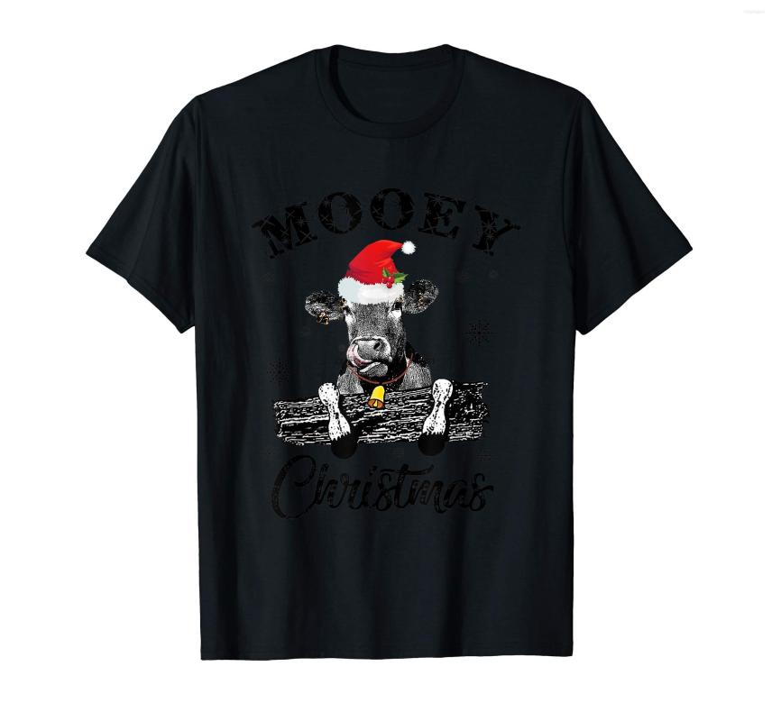 

Men' T Shirts Mooey Christmas Tshirt Cow With Santa Hat Lovers Gift-Men' T-Shirt-Black(1, Men-darkpurple