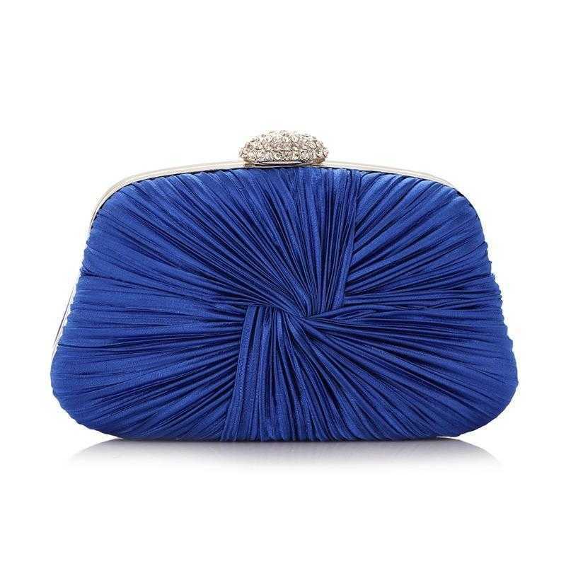 

Womens Bag Trendy Dinner Hand Held Bags Pleated Woven Banquet Clutch, Black