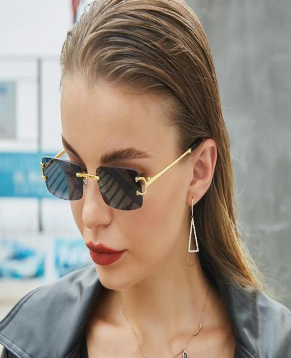 

Rimless Sunglasses Women Fashion Retro Buffalo Horn Sun glasses Classic Female Gradient glass Men Vintage Eyeglasses lunettes gafa4574354