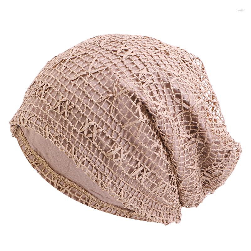 

Berets Mesh Design Women's Slouch Hat Spring Autumn Hollow Grid Double Layer Fashion Causal Cap Oversized Female Lace, Black