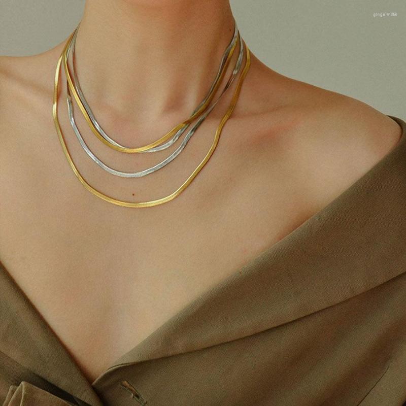 

Chains 2023 Necklaces Double Layer Pendant Clavicle Choker Versatile Titanium Steel Necklace For Women Jewelry Gift