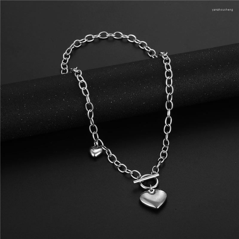 

Pendant Necklaces 2023 Hip-hop Occident Fashion Exquisite Harajuku Retro Love OT Buckle Frigid Wind Peach Heart Necklace Party Jewelry Gift