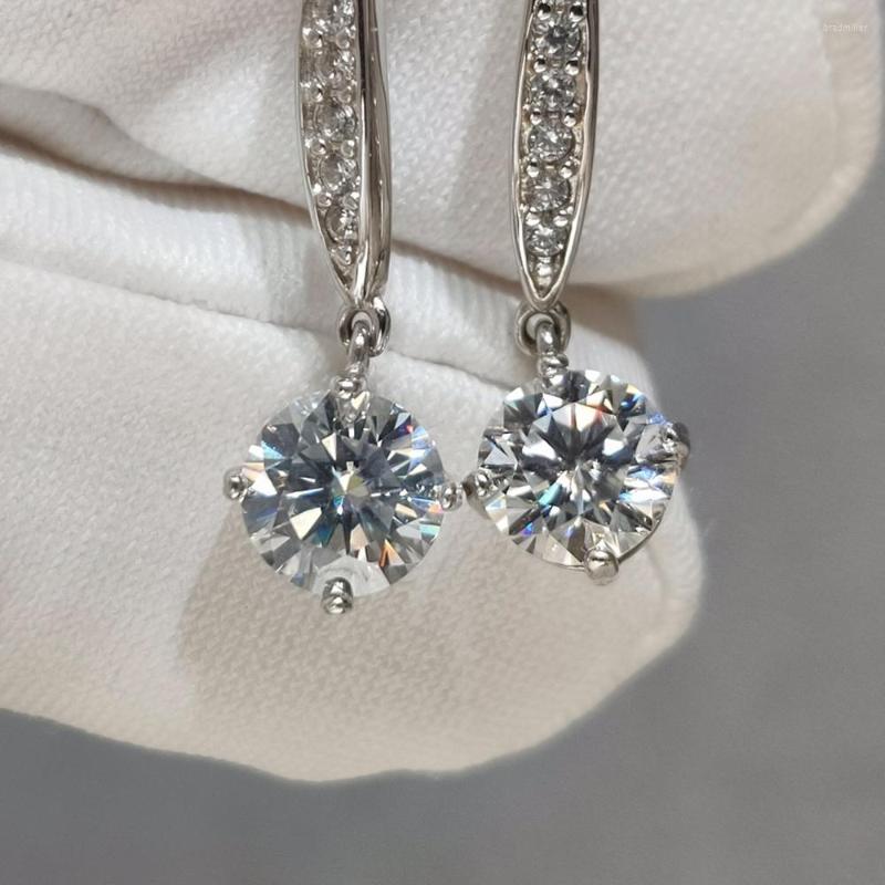 

Dangle Earrings Inbeaut 925 Silver 1 Ct Moissanite Drop Excellent Cut Pass Diamond Test Total 2 D Color