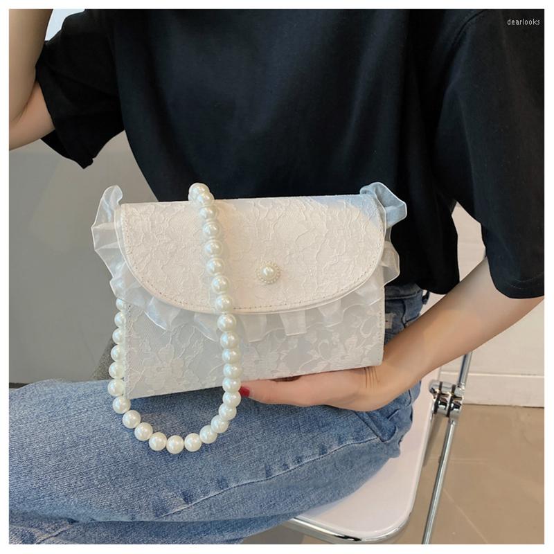 

Evening Bags Crossbody For Women Vintage Lace Pearl Chain Ladies Small Square Shoulder Bag Female Clutch Purse Handbags Sac Femme, Style1