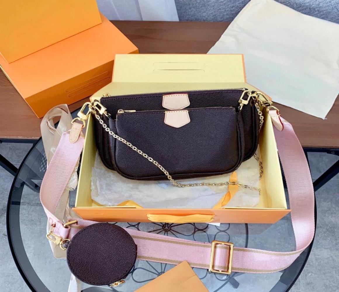 

Top 3pcs set Classic Luxury designer handbag Pochette Felicie Bag Genuine Leather Handbags Shoulder handbag Clutch Messenger Purse9797779, Fuchsia