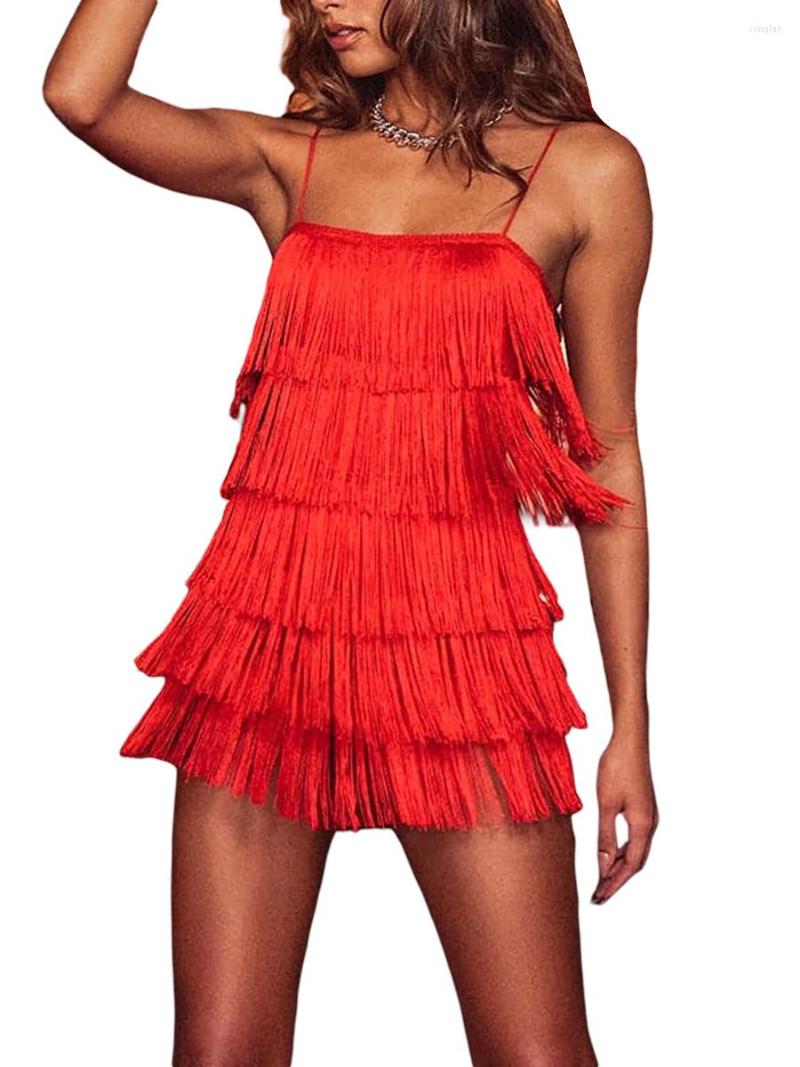 

Casual Dresses Women Sleeveless Sling Bodycon Dress Summer Solid Color Tassel Wrapped Hip Party Club Skinny Mini, Black