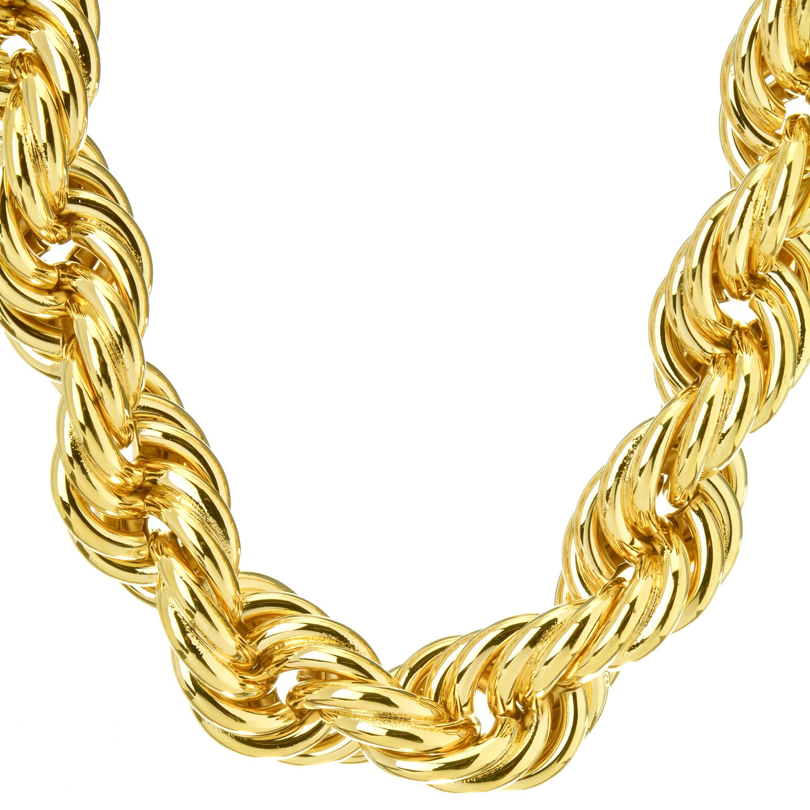 

Hip Hop Men's Rapper 14K Gold Plated Hollow Chunky Rope Chain Necklace 10 mm 30"