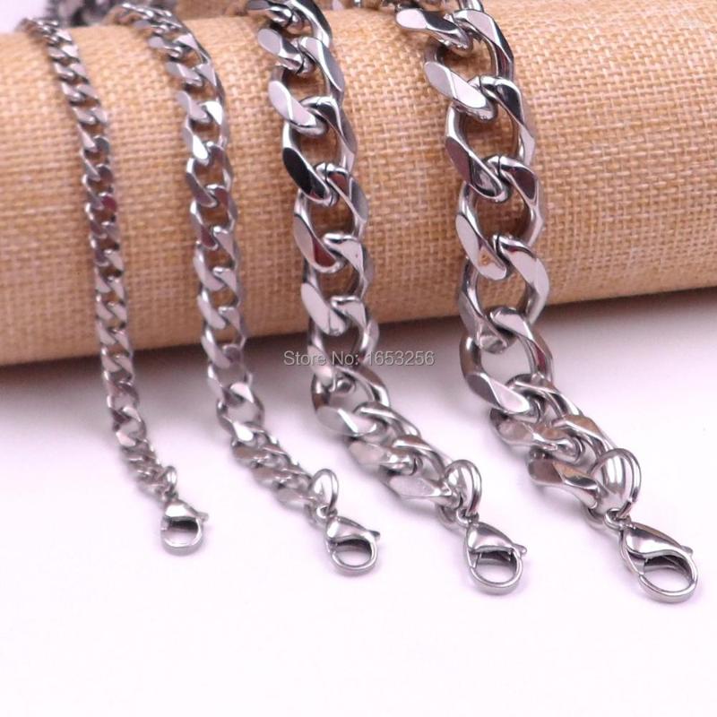 

Chains 5mm/8mm13mm 15mm Choose 24'' Polished Smooth Curb Link Chain Necklace Stainless Steel For Men's Gifts
