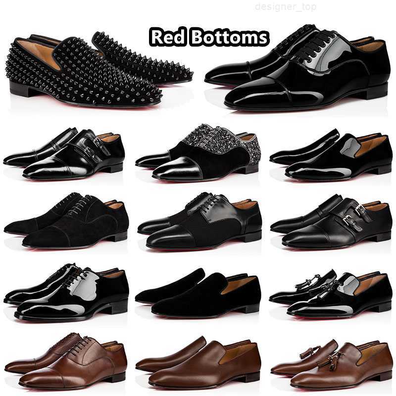 

Red Bottomed Christians Mens Dress Shoes Greggo Mortimer Dandelion Spikes Flat Men Loafers Luxury Oxford Shoe Black Brown Blue Suede Patent Leather Shoes 7KQ7, Item#16
