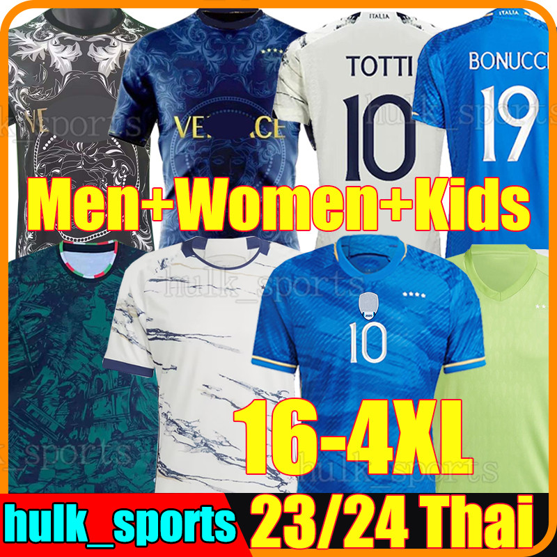 

4XL 23/24 Italia BONUCCI Soccer Jerseys ItAlYS TOTTI VERRATTI CHIESA RASPADORI JORGINHO DI LORENZO BARELLA 2023 concpet goalkeeper men kids kit football shirts 2024, 2023 concept bule