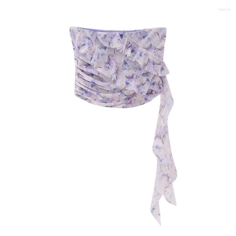 

Women' Tanks HAPPYZJM 2023 Women Printed Top Sexy Sleeveless Off Shoulder Slim Fit High Waist Navel Fashion Resort Beach Style, Picture shown