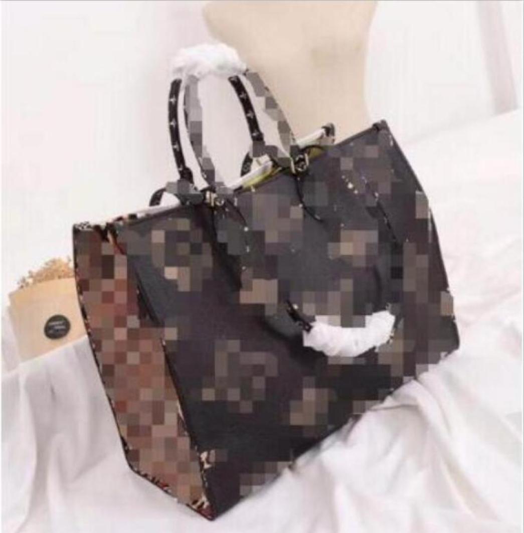 

Classic Women Large Shopping Bags Shoulder Bag Contrast Color Beach Genuine Leather Handbag Crossbody Purse Messenger Handbags Big8123979
