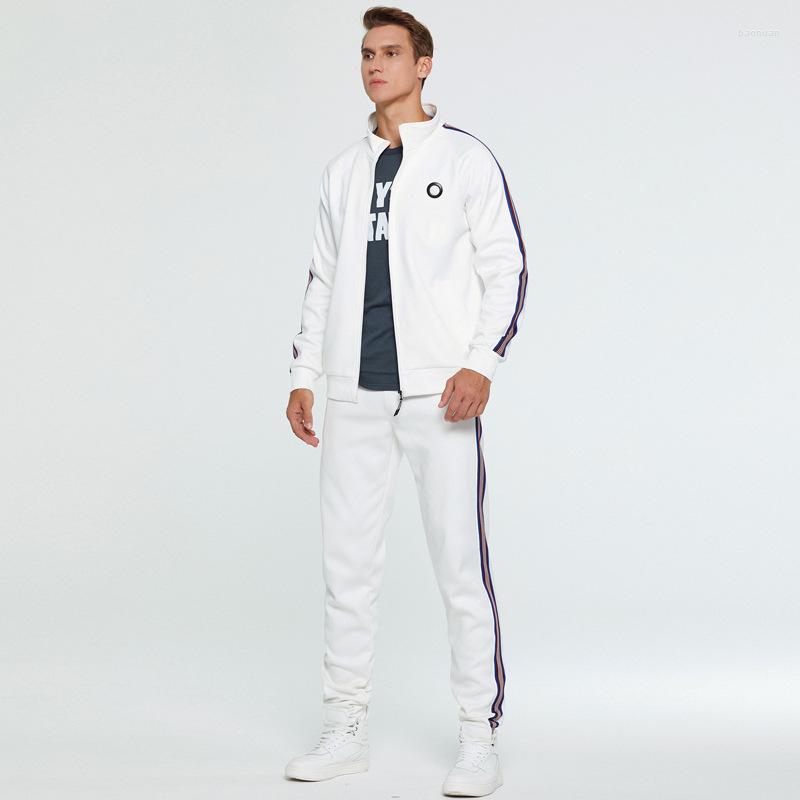 

Men's Tracksuits 2 Pieces Autumn Running Tracksuit Men Sweatshirt Cardigan White Sports Set Gym Clothes Zip Up Training Suit Sport Wear, Tz48 gray