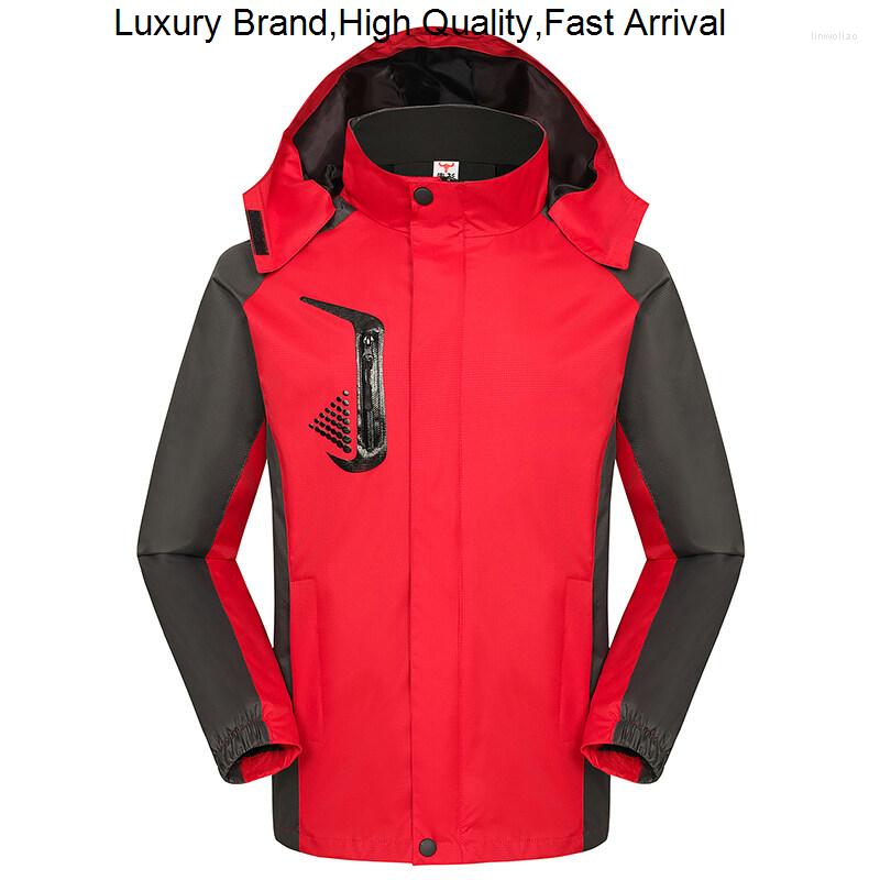 

Men's Jackets Waterproof Windproof Mountaineering Hat Detachable S Camping Hiking Sports Windbreaker Outdoor Women Spring Jacket, Green