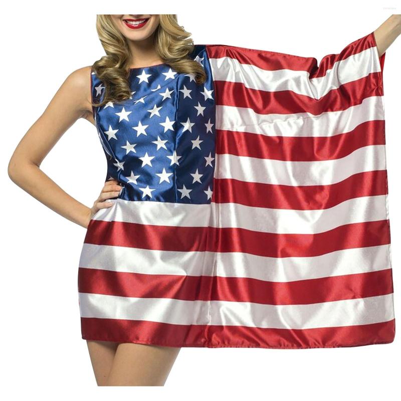 

Casual Dresses European And American Independence Day Costumes National Flag Printed One Womens Fall Cocktail Dress Two Piece