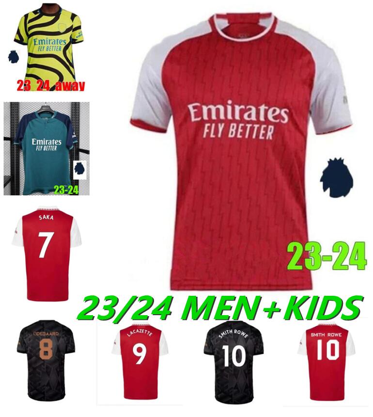 

SAKA Soccer Jerseys G. JESUS ODEGAARD Fans Player Version 22 23 24 Gunners MARTINELLI SMITH ROWE THOMAS NKETIAH ZINCHENKO SALIBA Football Shirt Men Kids Sets Child Kit
