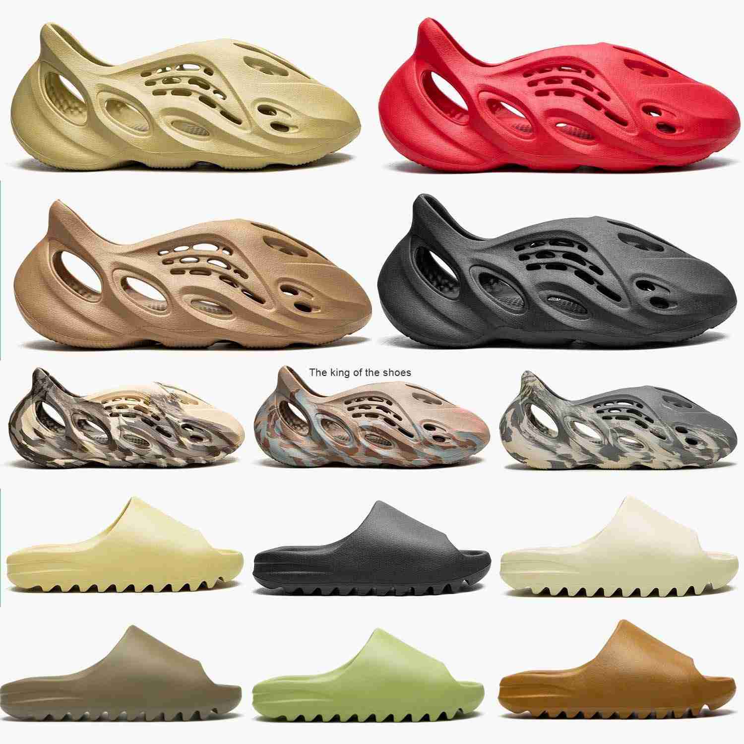 

Slippers Bone Onyx Resin Pure Ochre Holes Foams Runner Designer Slides Sand Vermilion Moon Grey Sandals Size 36-47 pantoufle Fashion Mules Slipper foam runners