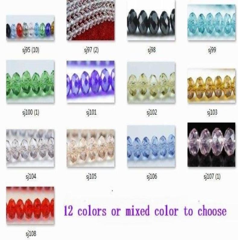 

OMH whole 200pcs 13colors or mixed red color to choose 6mm rondelle round glass crystal beads rondelle spacer beads Sj956295501