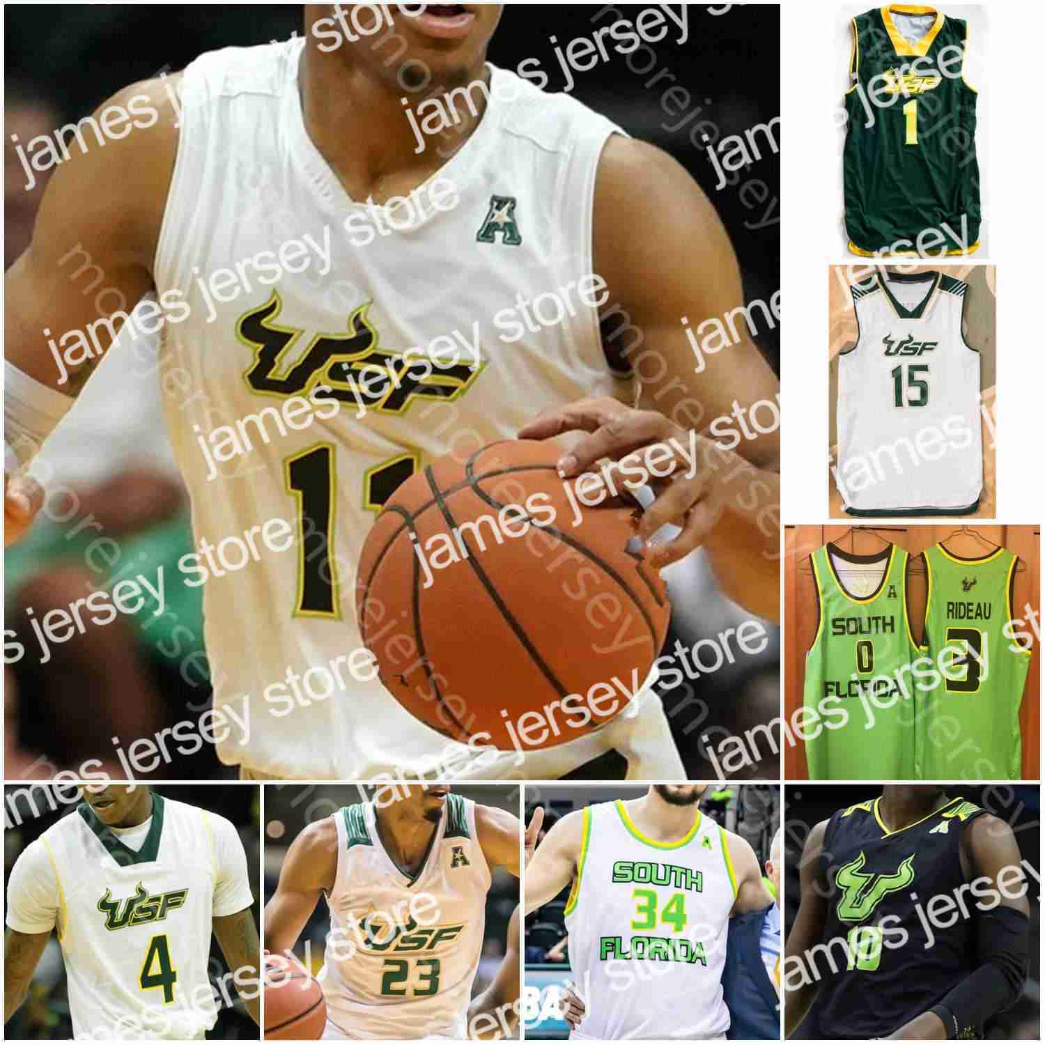 

Basketball Jerseys Custom South Florida USF Basketball Jersey NCAA College Atkins Corey Walker Jr. Russel Tchewa Jamir Chaplin Caleb Murphy Sam Hines Jr. Javon, Green i
