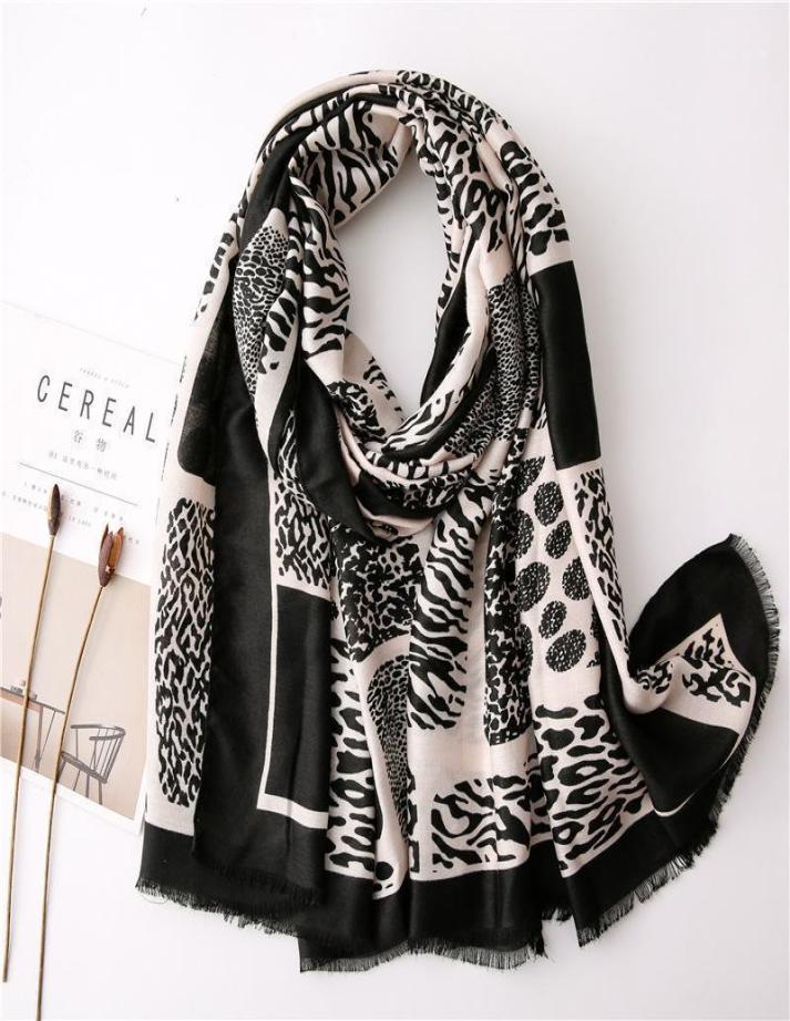 

Scarves 2021 Autumn And Winter Irregular Pattern Design Scarf Women039s Allmatch Zebra Striped Stitching Long Shawl DualUse13461175