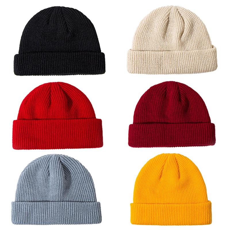

Beanies Beanie/Skull Caps Winter Knitted Hat Solid Cuffed Short Melon Cap Warm Women High Stretch Cable Wool Skullcap Fisherman Beanie, Style13