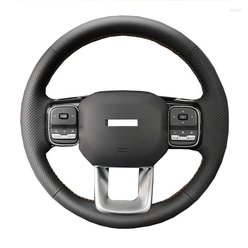 

Steering Wheel Covers Hand Sewing Stitching Car Cover Wrap For Haval Dargo Great Wall Tank 300 2023 Braid On Steering-Wheel