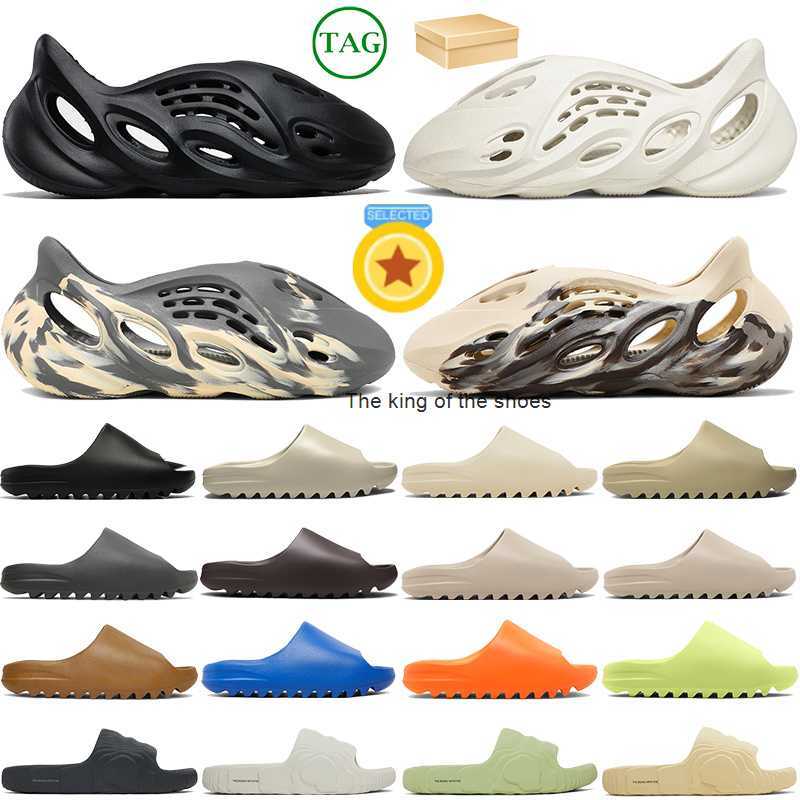 

With Box Designer Slippers Men Women slider Foam Runner Slipper Adilette 22 Slide Beach Sandals Runr Slides Sand Ararat Triple Black MX Moon Grey Bone Magic Lime Shoes, #20- onyx