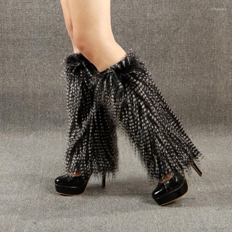 

Women Socks Womens Faux Fur Winter Furry Boot Cuffs Soft Warm Cover Fashion Costume Accessory 6" 8" 12" 16", Picture shown