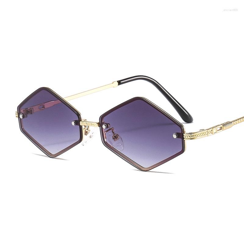 

Sunglasses 2023 Fashion Hexagon Women Men Luxury Gradients Lens Alloy Metal Frame Brand Designer Elegant Selling Quality
