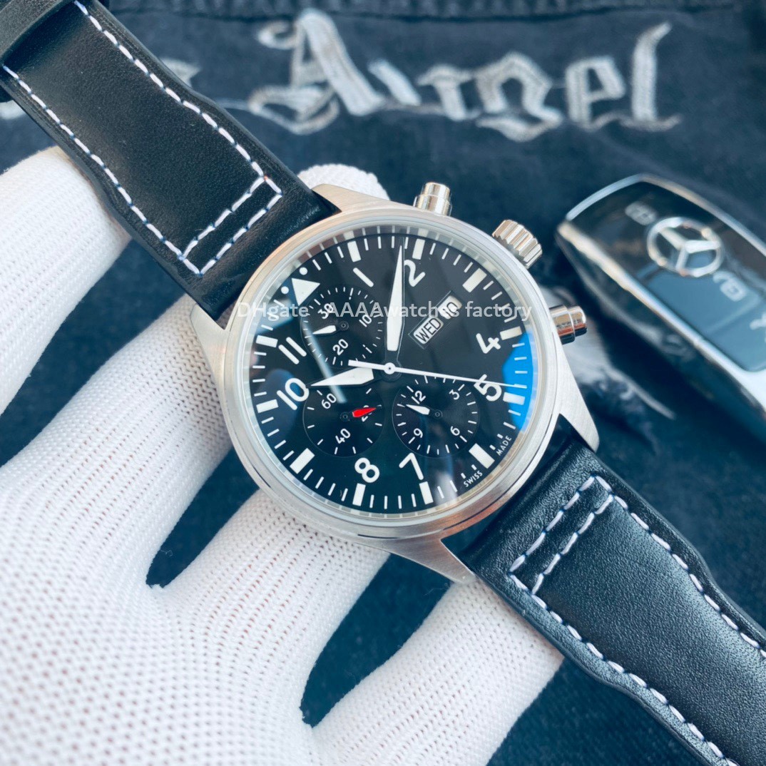 

Double Calendar Pilots NEW IW388111 Luxusuhr watches orologio di lusso pilot little Prince mens automatic watch Leather strap Blue dial relojes de lujo para hombre, Box