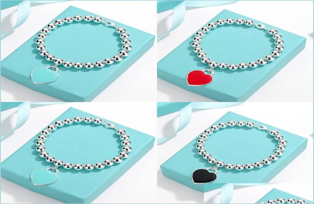 

Charm Bracelets Charm Bracelets Heart Fine Jewelry For Women Bead Chain Black Blue Red Pink Bracelet Pseiras Famous Drop Delivery 4435183