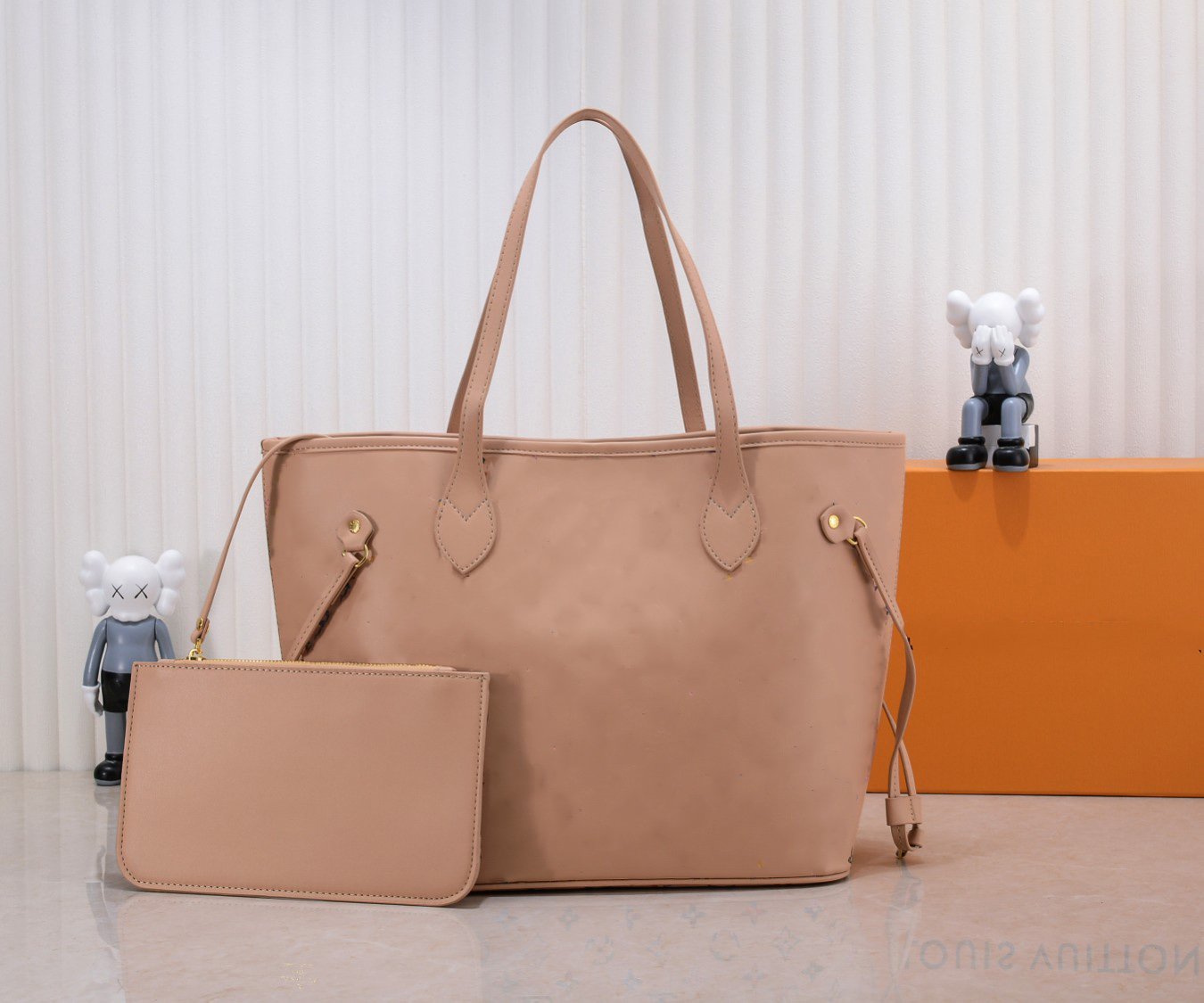 

2-piece color printed fashion bag Women leather handbag designer lady clutch purse shoulder Purse Crossbody Bag, Pink