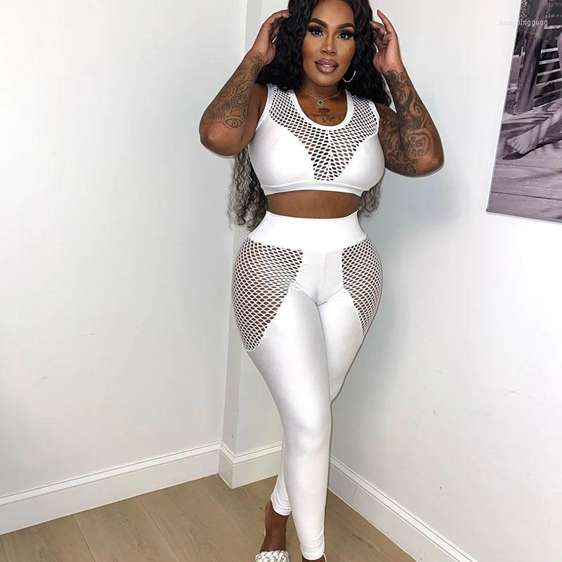 

Women' Two Piece Pants Sexy Hollow Out 2 Set Women Outfits 2023 Summer Casual Crop Top And Suit Elegant Hole Sheer Patchwork Matching Sets, Creamy-white