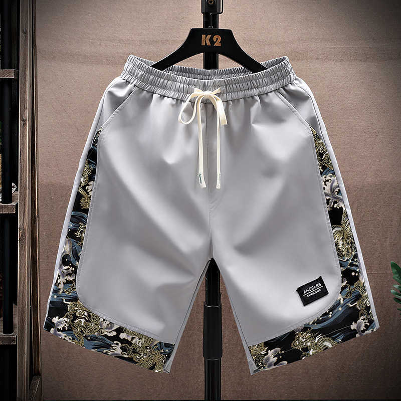 

China-Chic Printed Sports Shorts Men's Summer Fashion Wear Chinese Loose Versatile Large Casual Capris8A3F, Li 832 black