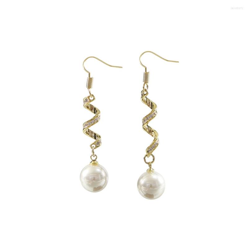 

Dangle Earrings LANFLORA Fashion Gift Water Ripple Long Women Pearl Copper Alloy Classic Bulk Wholesale
