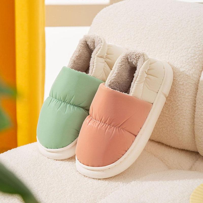 

Slippers Winter Women Bread Shoes Outside Indoor Home Men PU Warm Plush Dual Purpose EVA Thick Sole Non-slip, Pink