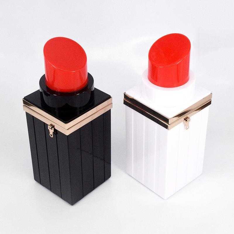 

Lipstick Acrylic Bag Fashion Clutch Single Shoulder Evening Chain Crossbody Small Female Dinner, Black