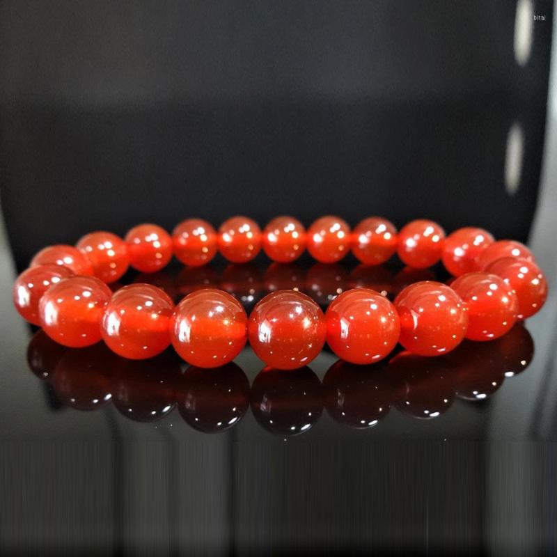 

Strand MG1134 Natural Stone Bracelet Genuine 10 Mm Red Carnelian Bead For Men