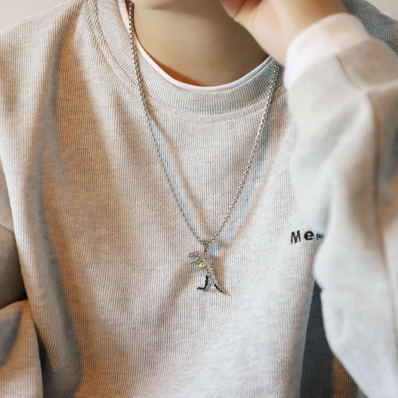 

Pendant Necklaces Fashion Dinosaur Skeleton For Men And Women Festival Gift Retro Hip Hop Sweater Chain Punk Jewelry Accessories