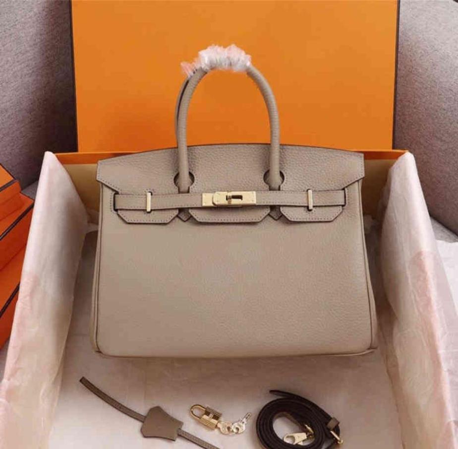 

Designer Birkins Handbags 30cm 25cm 35cm Women Fashion Letter Handbag Purse Lady Tote Chee Pattern Genuine Leather Shoulder Bag wi2431665, White