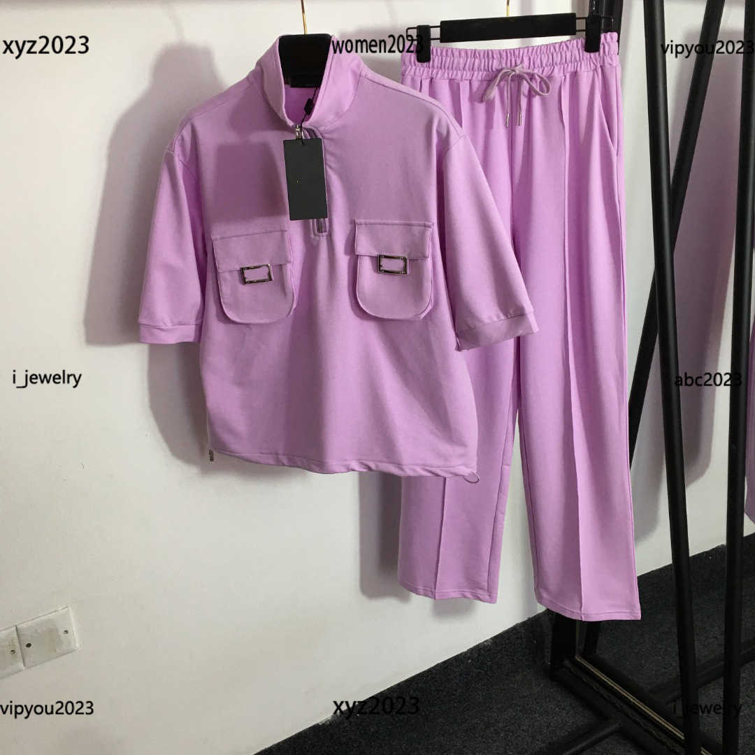 

Plus Size women's tracksuits designer Sports sets 2pcs Half zip short sleeved sweater and wide leg pants new arrival #Multiple product, #1