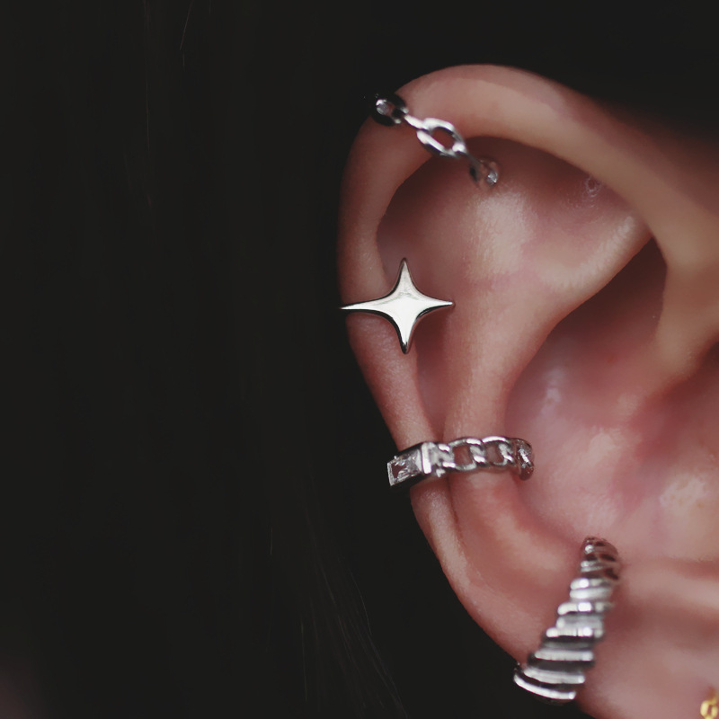 

New Simple Small Star Ear Clip Earrings For Women Girls Fashion Ear Cuff Ear Party Jewelry Gift