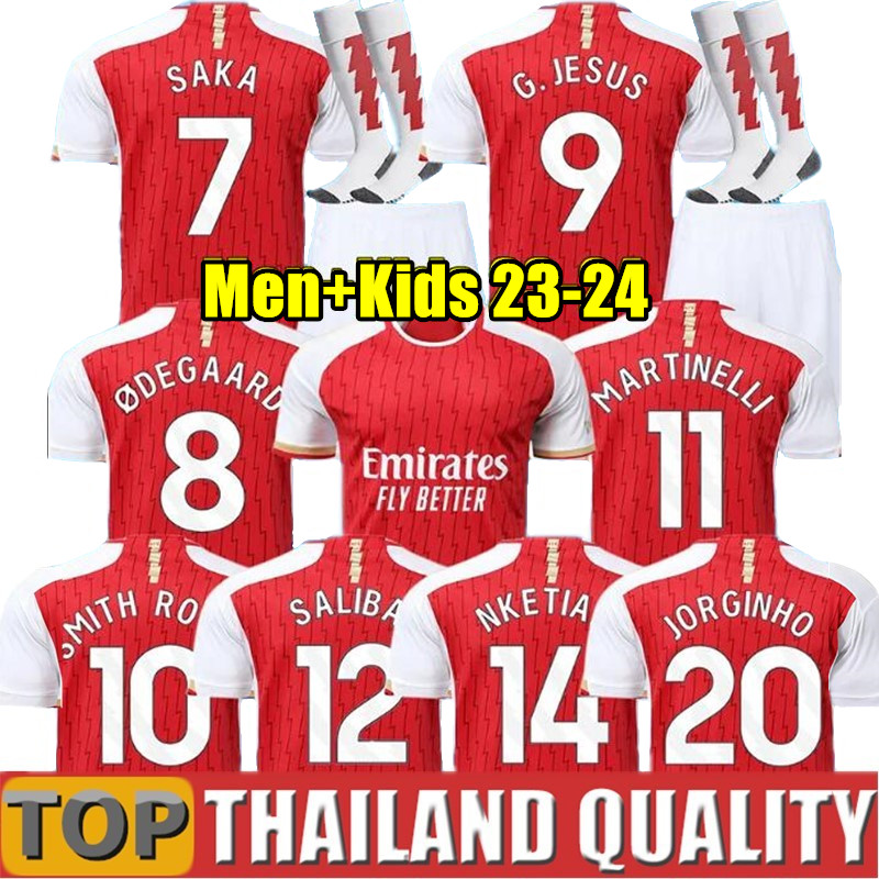 

SMITH ROWE G.JESUS SAKA soccer jerseys SALIBA 22 23 24 Fans Player version ODEGAARD MARTINELLI 2023 2024 football kits shirt Men Kids boys sets uniforms women, 22/23 away player - men