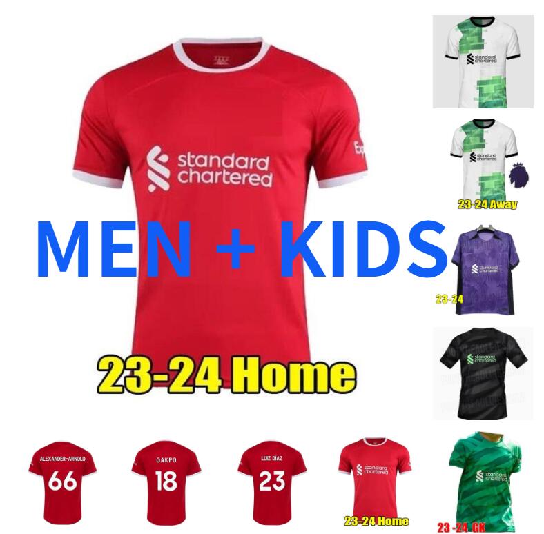 

22 23 24 soccer jerseys GAKPO DARWIN 2023 2024 Mohamed Luis DIaz Alexander Arnold football kit tops shirts men kids uniform A.BECKER goalkeeper set Size