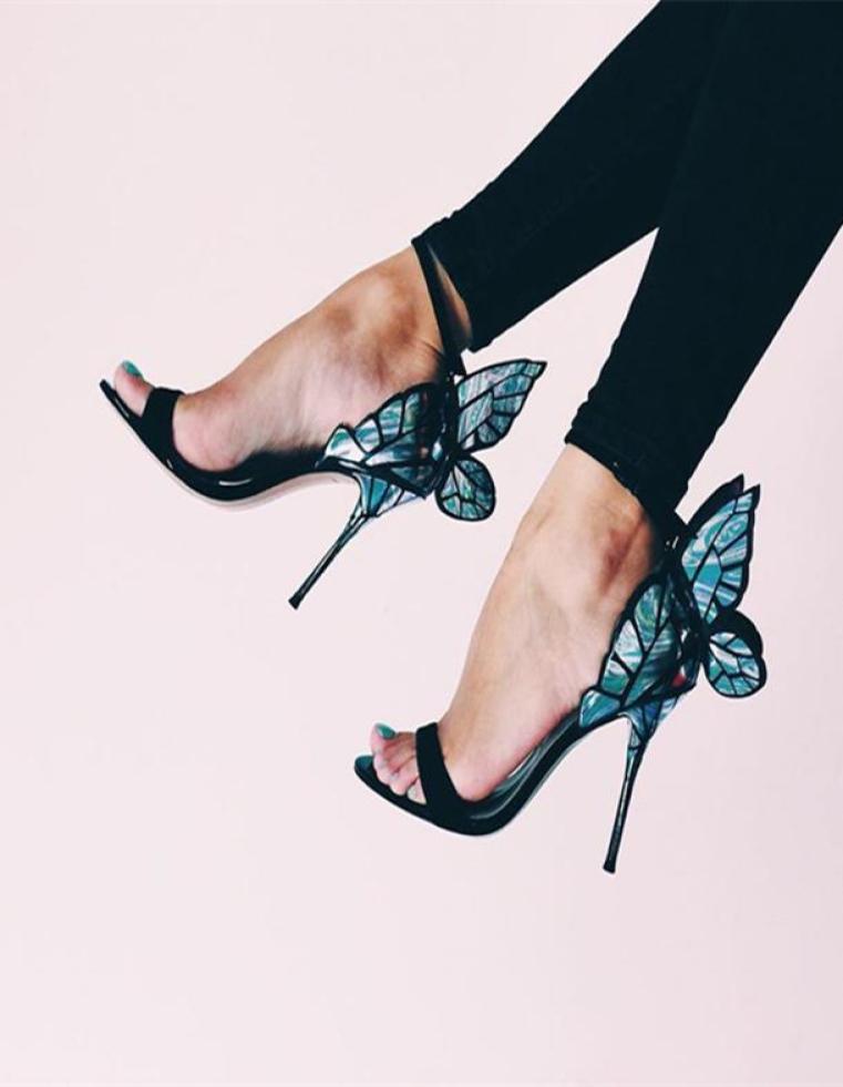 

Sophia Webster Butterfly Wings Gladiator Sandals Women High Heels Bowtie Summer Sandals Woman Open Toe Ankle Strap bowknot Party S9287865, Grey