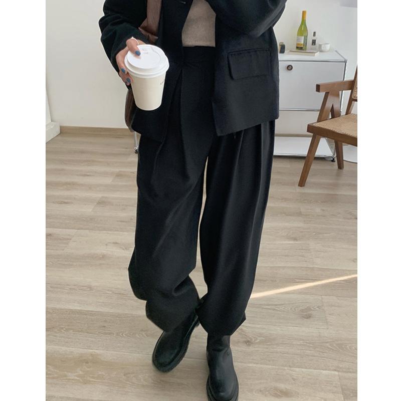

Women' Shorts 2023 Autumn Simple Texture Straight Casual Pants High Waist Slim Versatile Trousers 893, Black