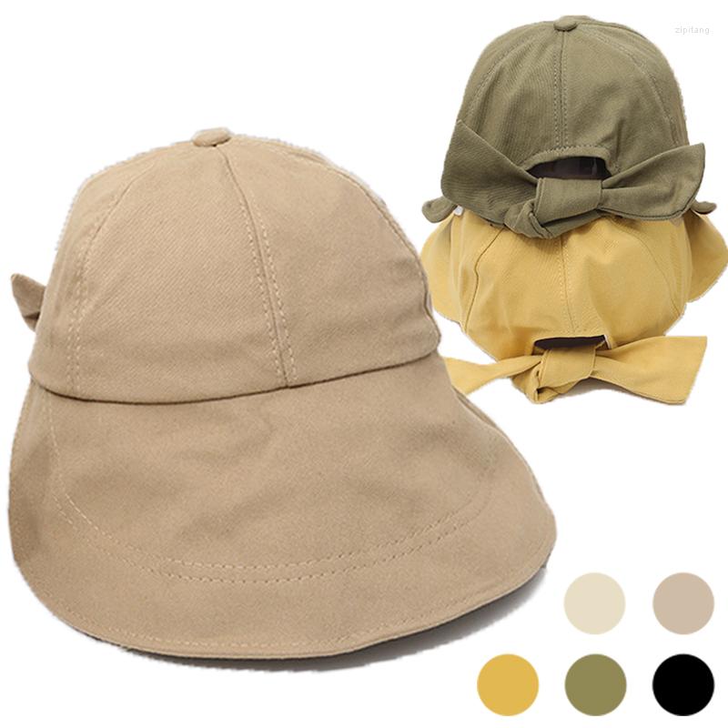 

Ball Caps Summer Sun Hat Women Girls Baseball Cap Outdoor Sports Anti-UV Beach Bow Floppy Solid Foldable Hats, Black 1