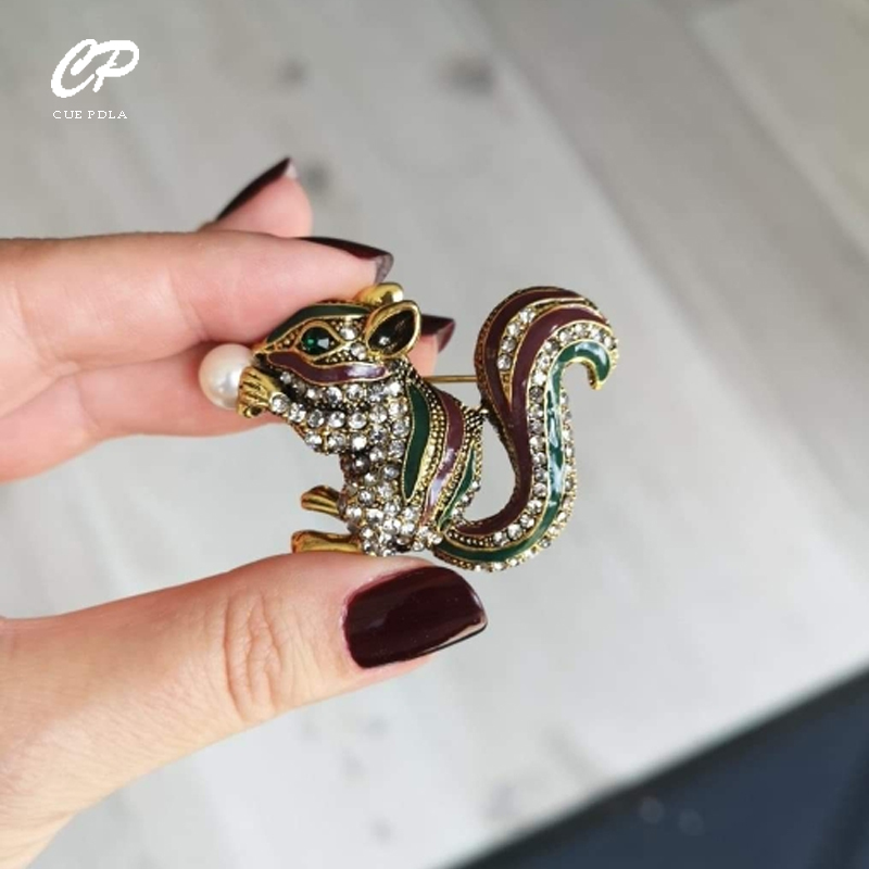 

Brooches Pins Creative Squirrel Pearl Brooch Corsage Animal Coat Sweater Lapel For Wedding Party Jewelry GiftPins